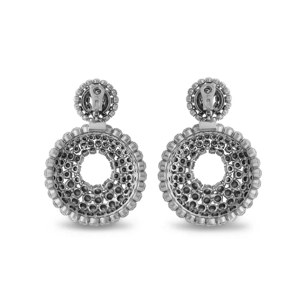 Women's Palazzo Round Earrings in Antique Silver