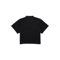 Women's Paris Strass Cropped T-shirt Oversized in Black