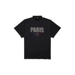 Women's Paris Strass T-shirt Oversized in Black