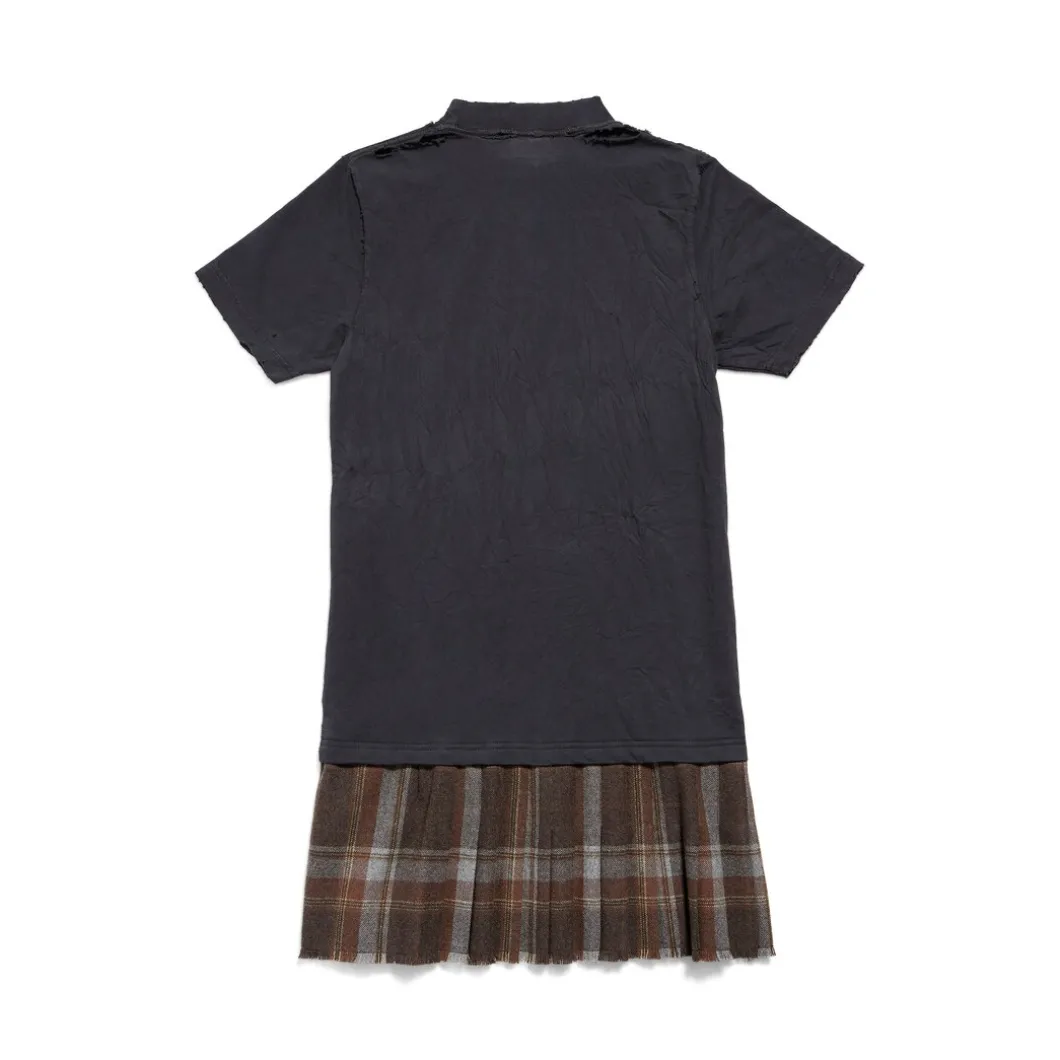 Women's Planet Earth Layered T-shirt Dress in Black/brown