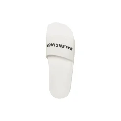 Women's Pool Slide Sandal in White Black