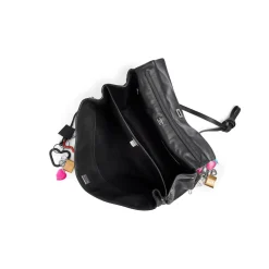 Women's Rodeo Large Handbag Used Effect With Charms in Black