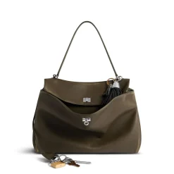 Women's Rodeo Large Handbag Used Effect With Charms in Kaki