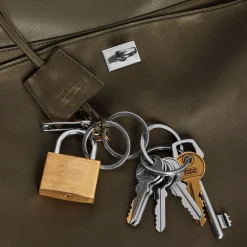 Women's Rodeo Large Handbag Used Effect With Charms in Kaki