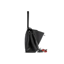 Women's Rodeo Medium Handbag Used Effect With One Charm in Black