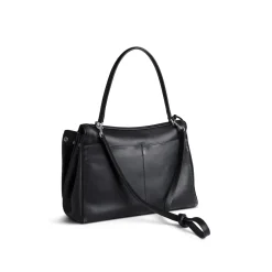 Women's Rodeo Medium Handbag Used Effect With One Charm in Black