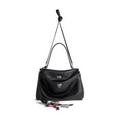 Women's Rodeo Medium Handbag Used Effect With One Charm in Black