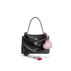 Women's Rodeo Medium Handbag Used Effect With One Charm in Black