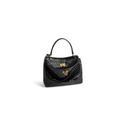 Women's Rodeo Mini Handbag Crocodile Embossed  in Black