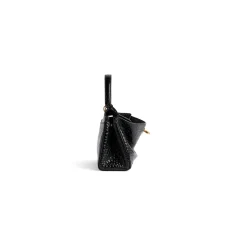 Women's Rodeo Mini Handbag Crocodile Embossed in Black