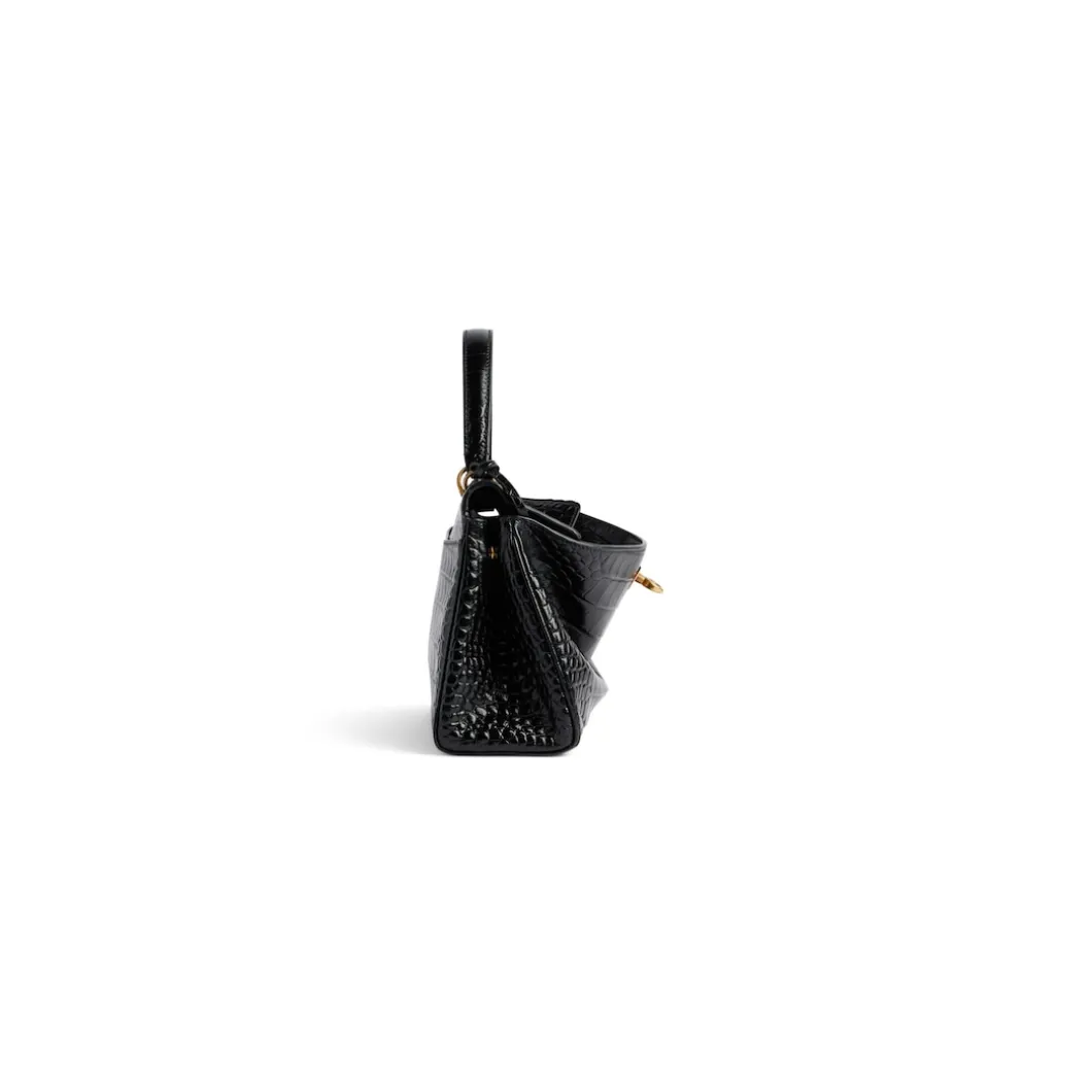 Women's Rodeo Mini Handbag Crocodile Embossed in Black