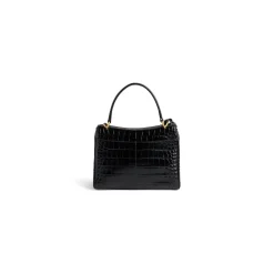 Women's Rodeo Mini Handbag Crocodile Embossed in Black