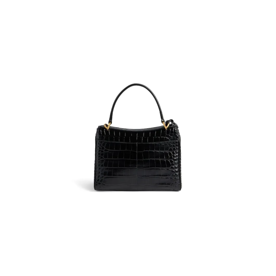 Women's Rodeo Mini Handbag Crocodile Embossed in Black