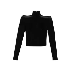 Women's Round Shoulder Turtleneck in Black
