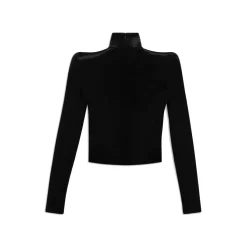 Women's Round Shoulder Turtleneck in Black
