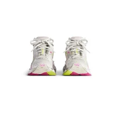 Women's Runner Gradient Sneaker  in White/pink/grey/neon Yellow
