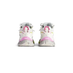 Women's Runner Gradient Sneaker  in White/pink/grey/neon Yellow