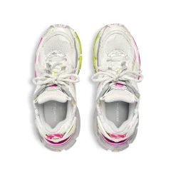 Women's Runner Gradient Sneaker  in White/pink/grey/neon Yellow