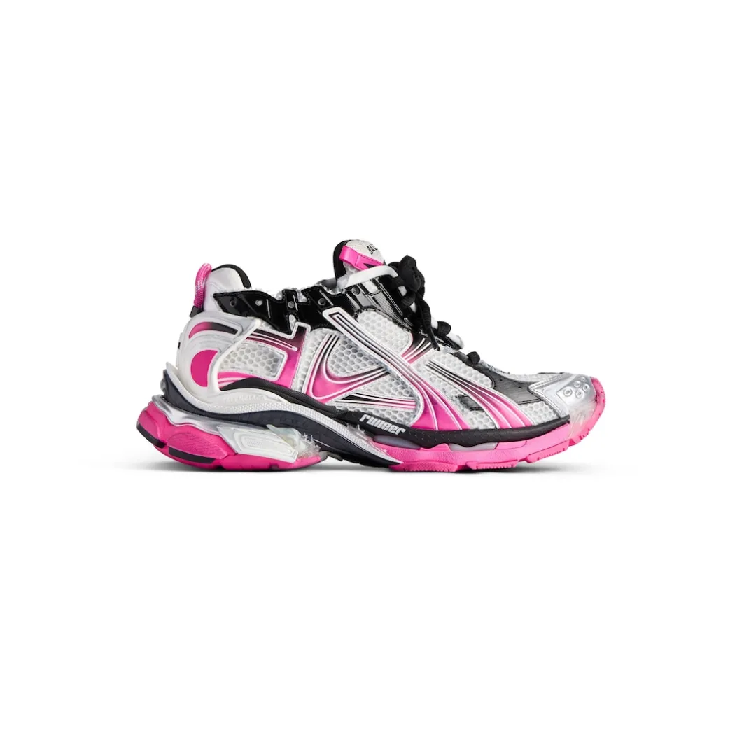 Women's Runner Gradient Sneaker in White/pink/black