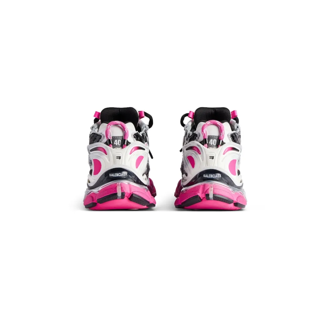 Women's Runner Gradient Sneaker in White/pink/black