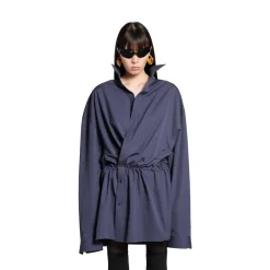 Women's Shirt Mini Dress in Faded Blue
