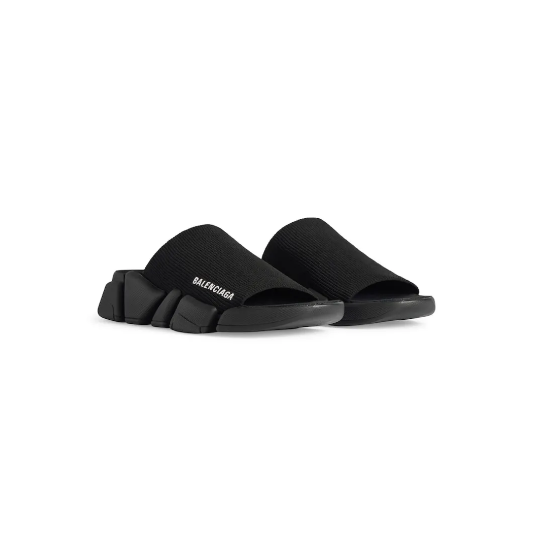 Women's Speed 2.0 Recycled Knit Slide Sandal in Black