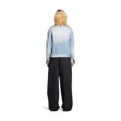 Women's Standing Collar Jacket in Light Blue