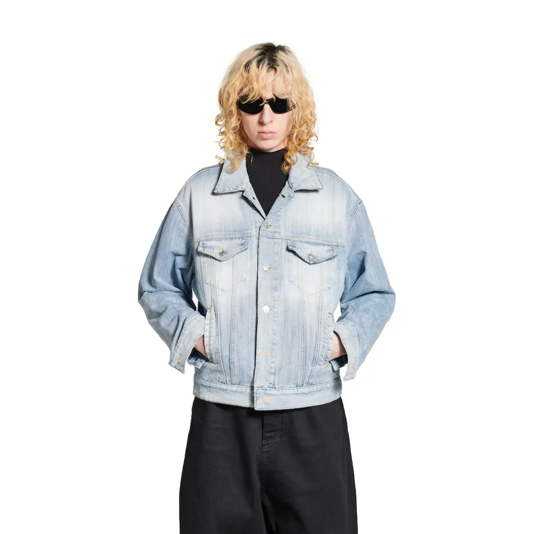 Women's Standing Collar Jacket in Light Blue