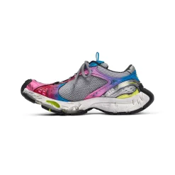 Women's Stapler Sneaker  in Grey/blue/pink/neon Yellow/white