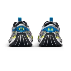 Women's Stapler Sneaker  in Grey/blue/pink/neon Yellow/white