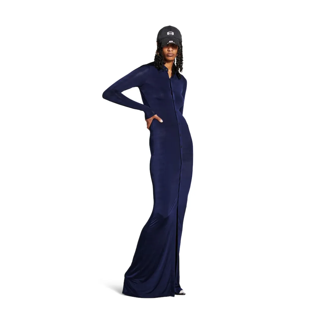 Women's Stretch Maxi Dress in Dark Navy