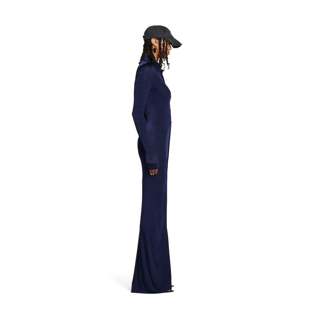 Women's Stretch Maxi Dress in Dark Navy