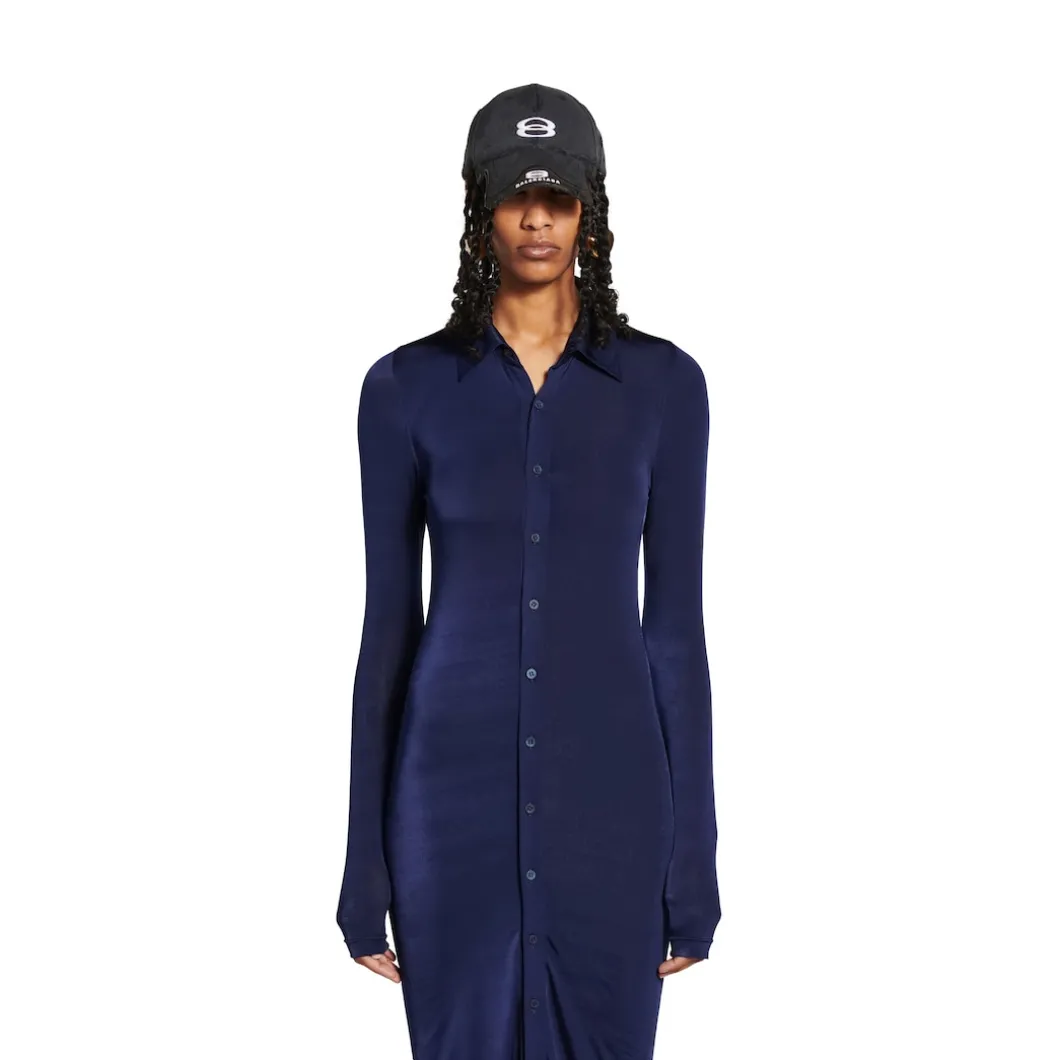 Women's Stretch Maxi Dress in Dark Navy