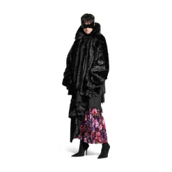 Women's Synthetic Furry Jacket in Black