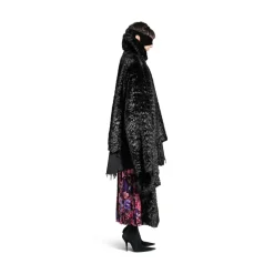 Women's Synthetic Furry Jacket in Black