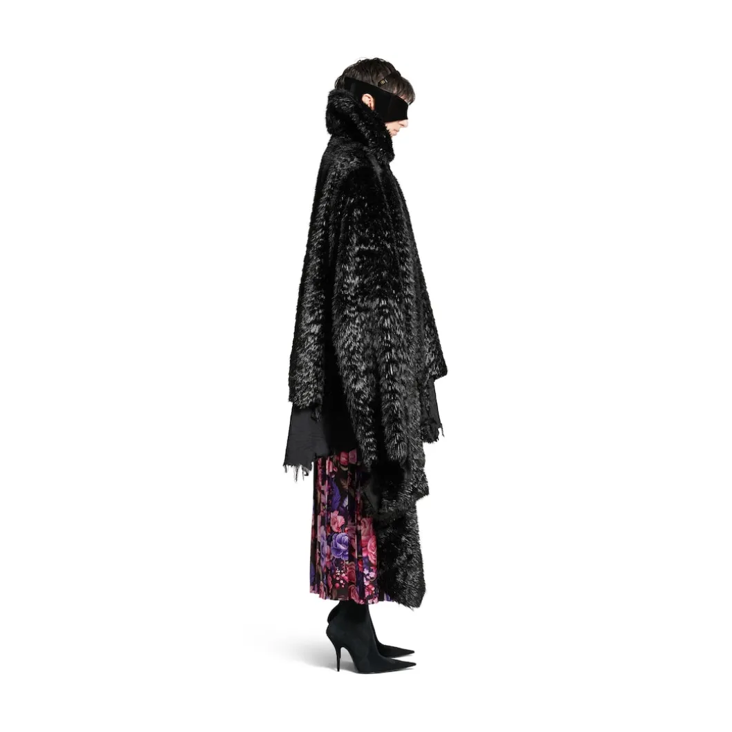 Women's Synthetic Furry Jacket in Black