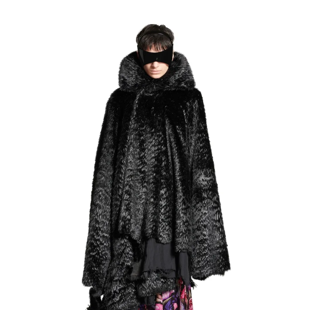Women's Synthetic Furry Jacket in Black