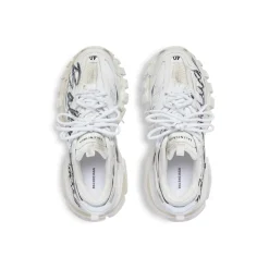 Women's Track Signature Sneaker in White/black