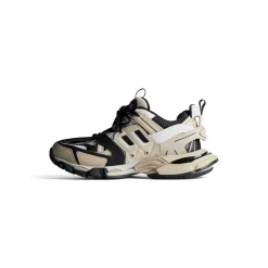 Women's Track Sneaker in Beige/black