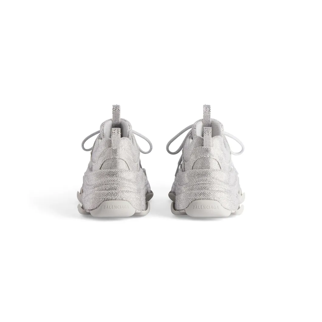 Women's Triple S Sneaker With Rhinestones in Light Grey