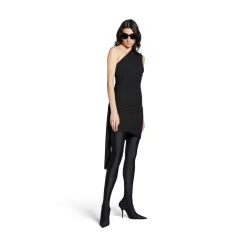Women's Twisted Mini Dress in Black