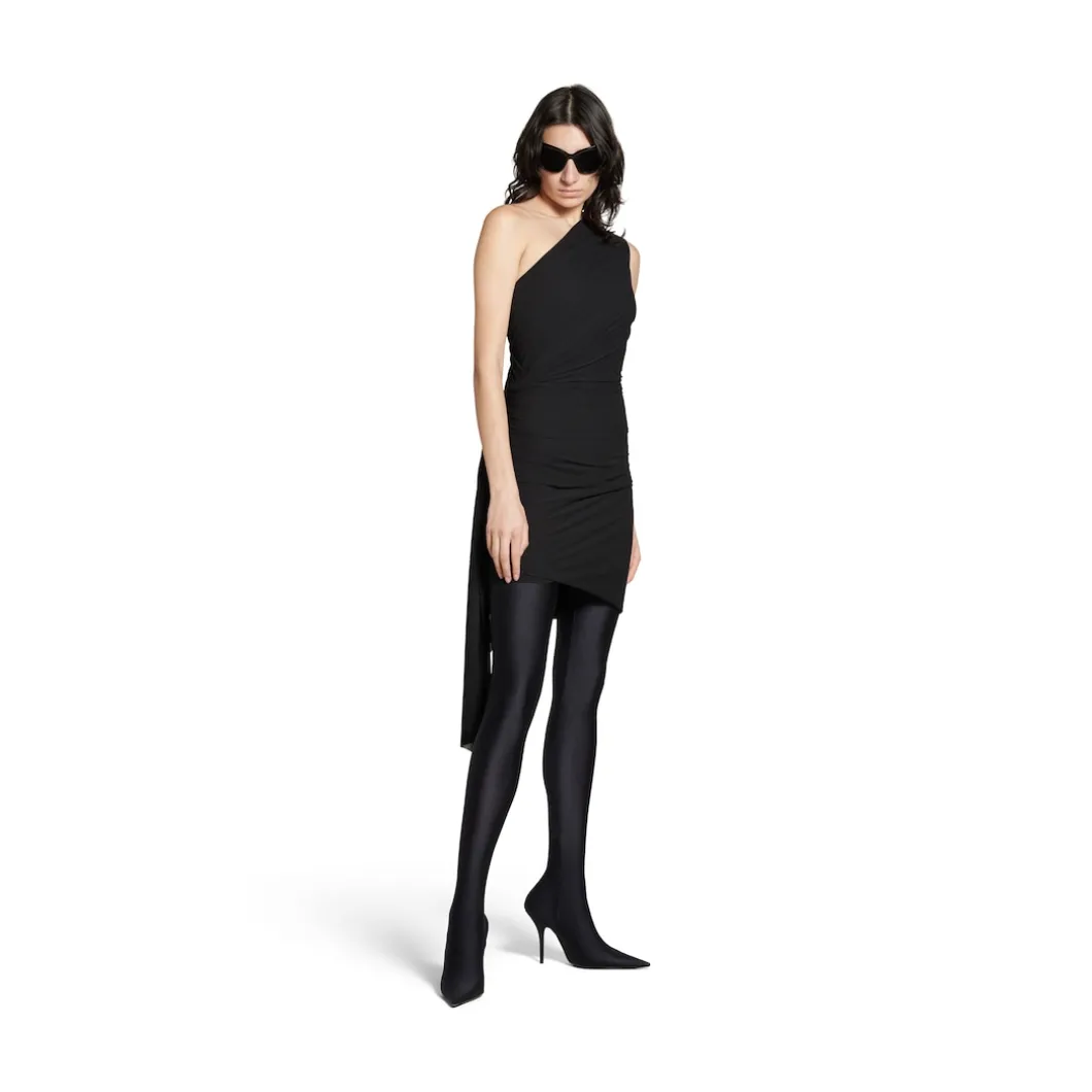 Women's Twisted Mini Dress in Black
