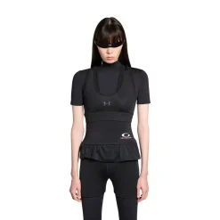 Women's Under Armour® Crewneck Layered Short Sleeve Top in Black