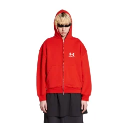 Women's Under Armour® Zip-up Hoodie Regular Fit in Red/white